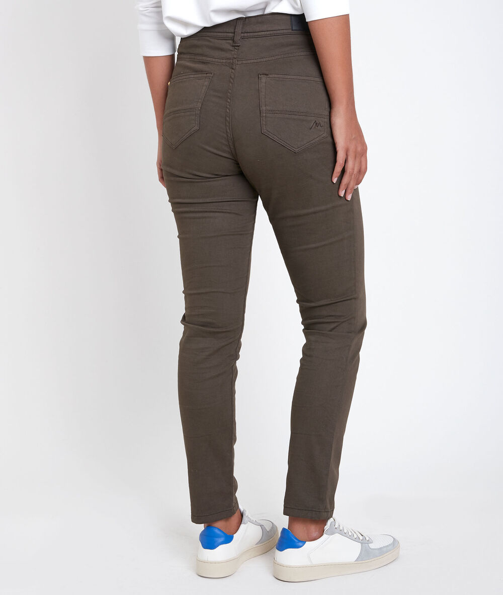 L'iconique slim : satin de coton kaki sultan kaki.