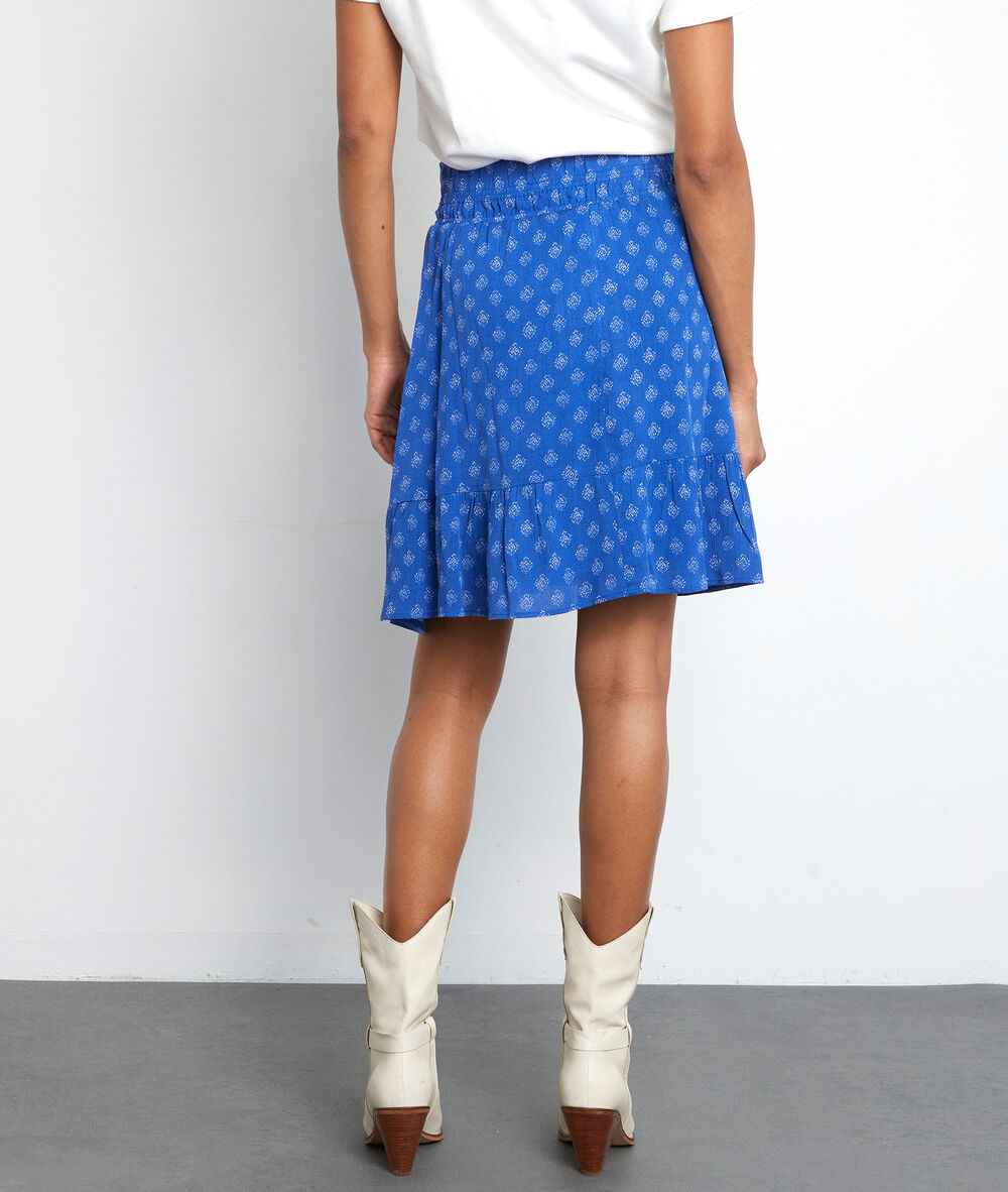 Jupe patineuse imprimée myosotis gaellia myosotis.