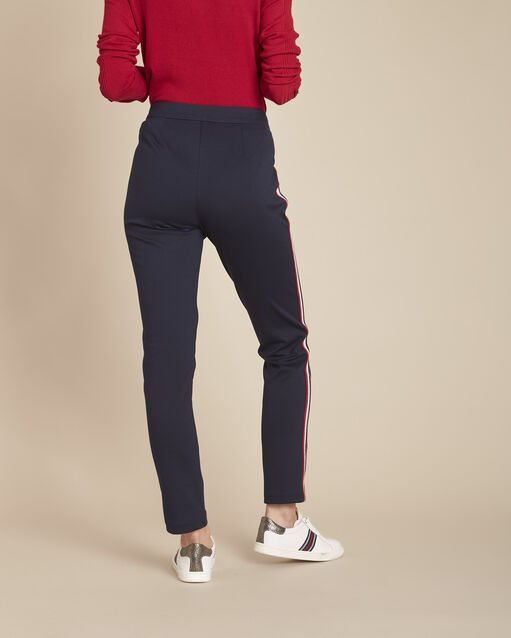 Pantalon marine cigarette bord fantaisie evane marine.