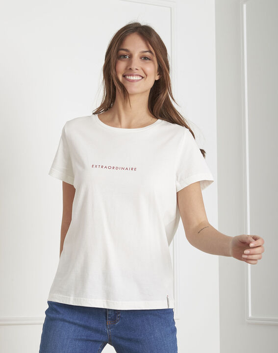 Tee-shirt écru coton biologique Pextra | 1-2-3 Tee-shirt écru coton biologique Pextra PhotoZ | 1-2-3