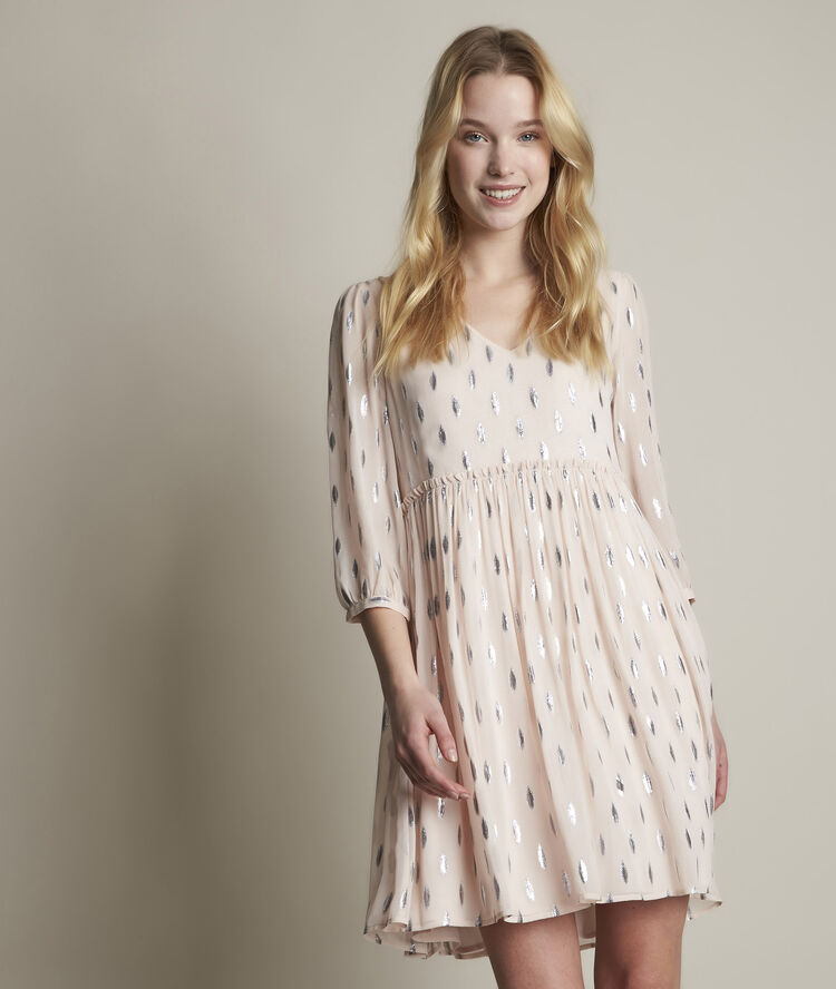 Robe poudre lurex oc&eacute;ane nude.