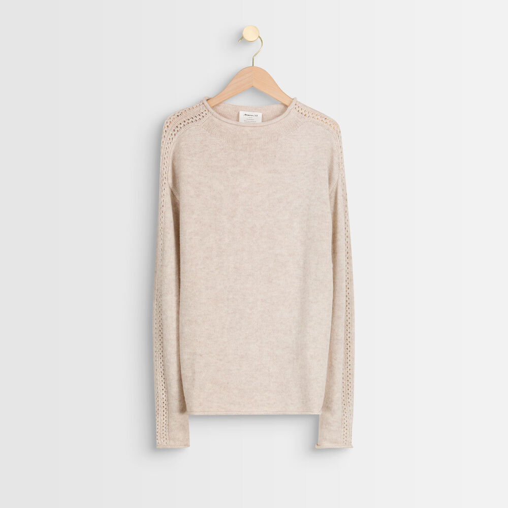 Pull en laine et cachemire ronnie creme.