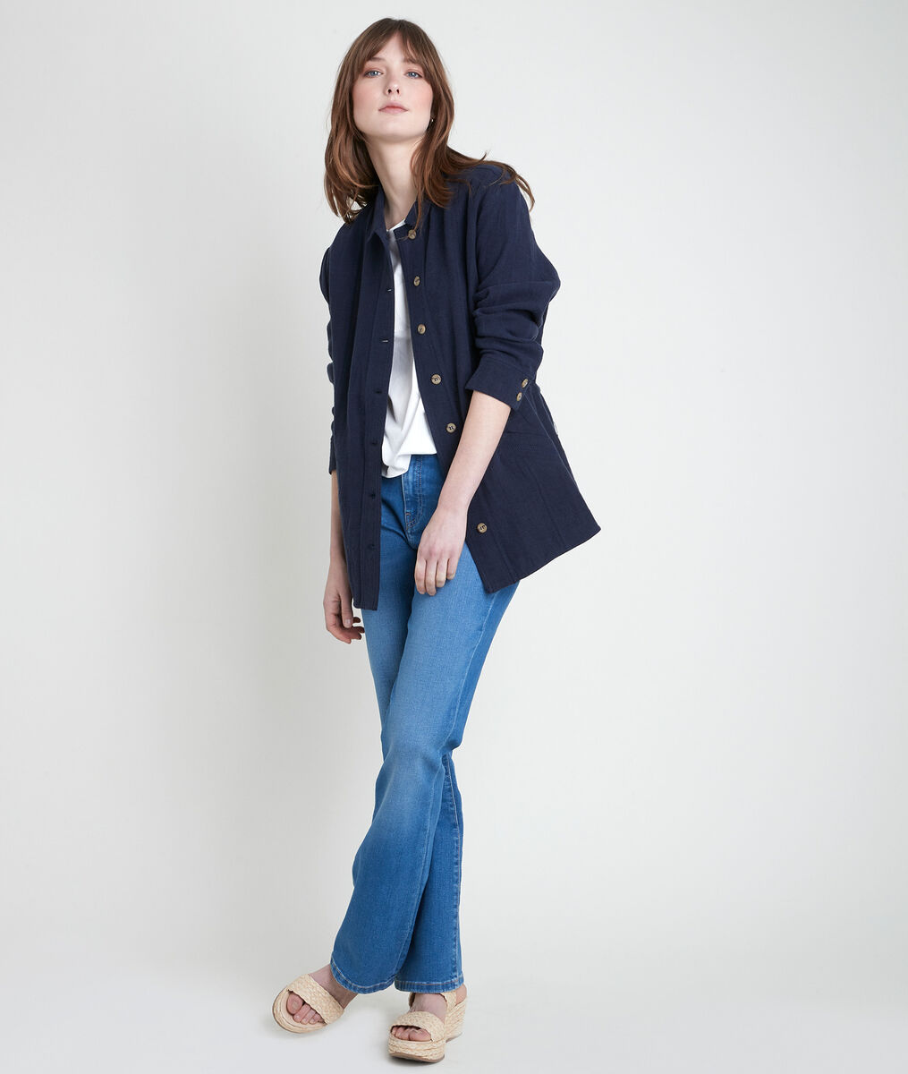 Veste en lin marine Paolita | 1-2-3 Veste en lin marine Paolita PhotoZ | 1-2-3