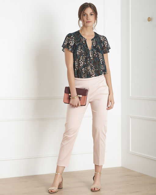 Blouse noire imprimé fleuri valaya noir.