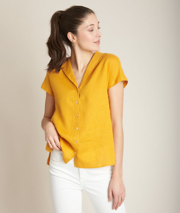 Top en lin safran Estelle | 1-2-3 Top en lin safran Estelle PhotoZ | 1-2-3