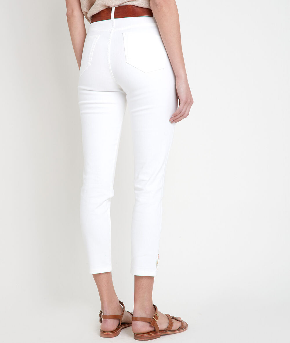 Jean 6/8eme blanc cathy ecru.