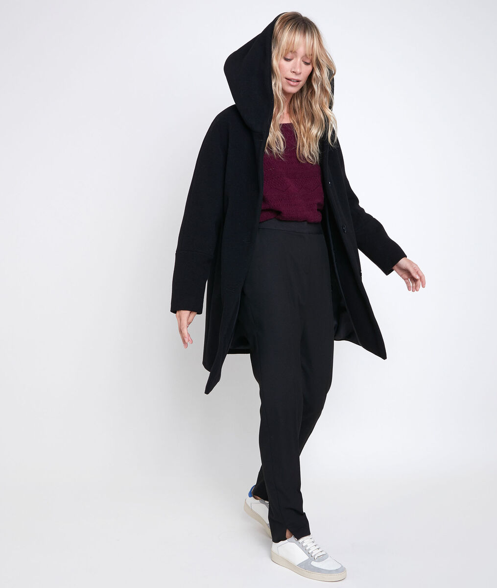 Manteau en laine mélangé noir Ocea | 1-2-3 Manteau en laine mélangé noir Ocea PhotoZ | 1-2-3