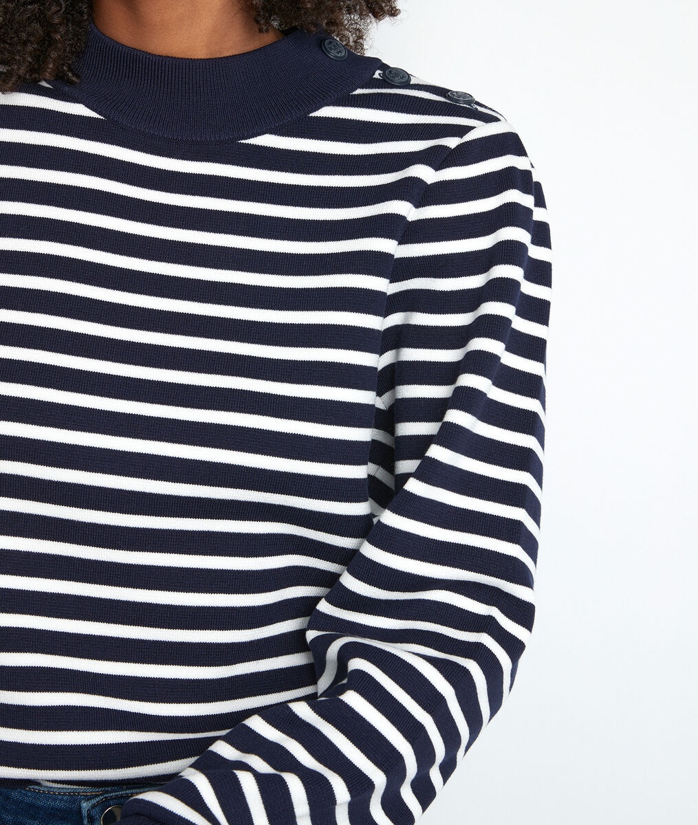 Marinière en viscose responsable blanche et bleue Telma | 1-2-3 Marinière en viscose responsable blanche et bleue Telma PhotoZ | 1-2-3