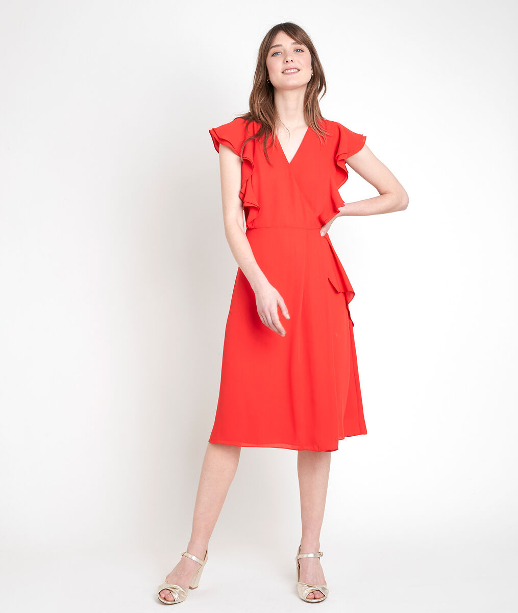 Robe à volants corail Melanie | 1-2-3 Robe à volants corail Melanie PhotoZ | 1-2-3
