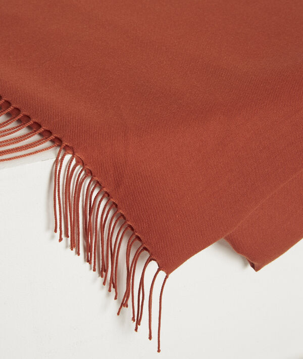 Foulard brique à franges Fossette | 1-2-3 Foulard brique à franges Fossette PhotoZ | 1-2-3