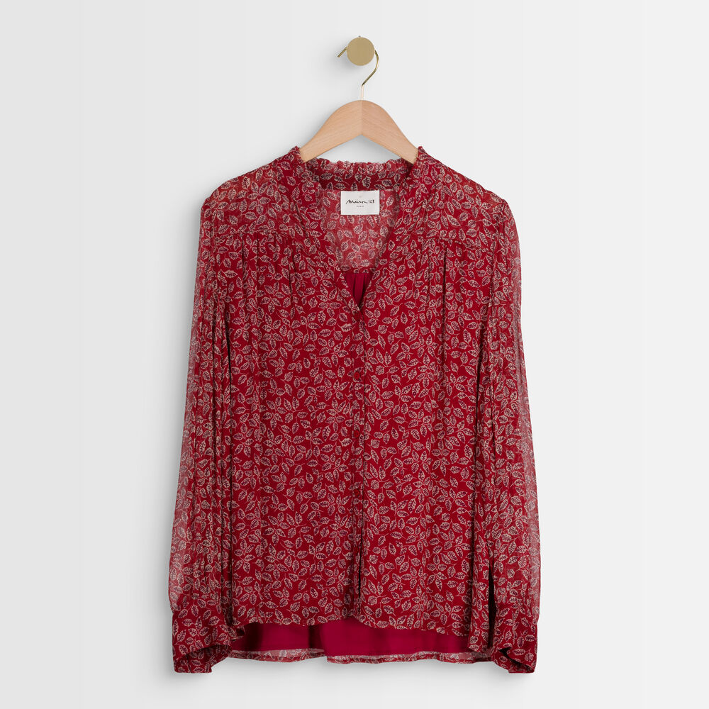 Blouse rouge imprimée talou bourgogne.
