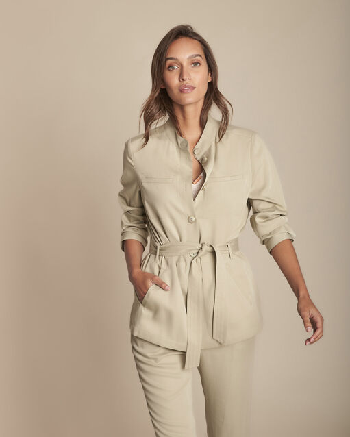 Veste argile fluide boutonnée birgit jaune pale.
