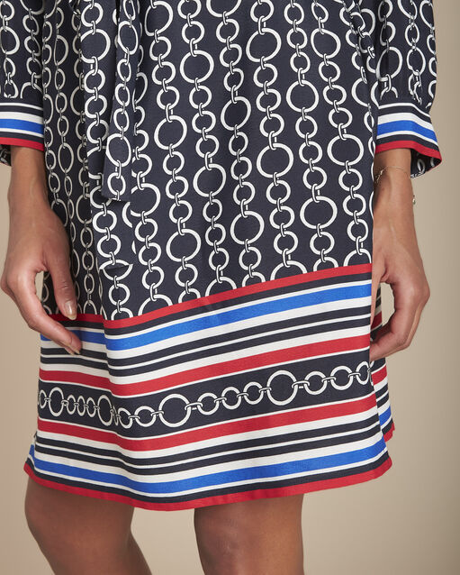 Robe imprimée ceinturée ilissa marine.