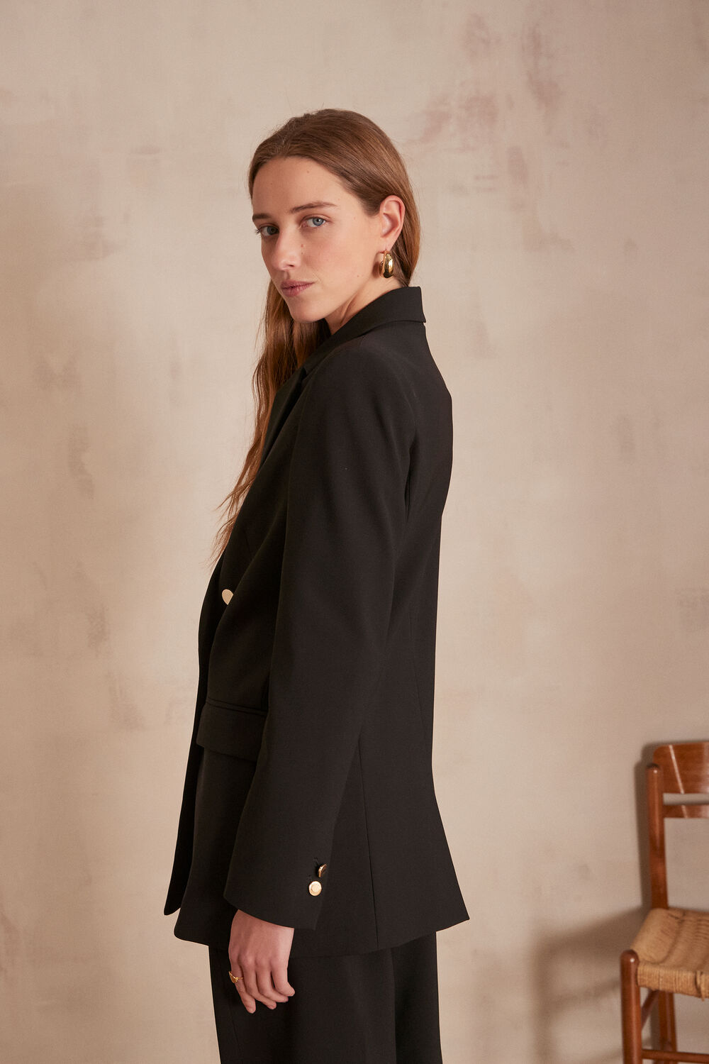 Veste de blazer en microfibre noir florine noir.