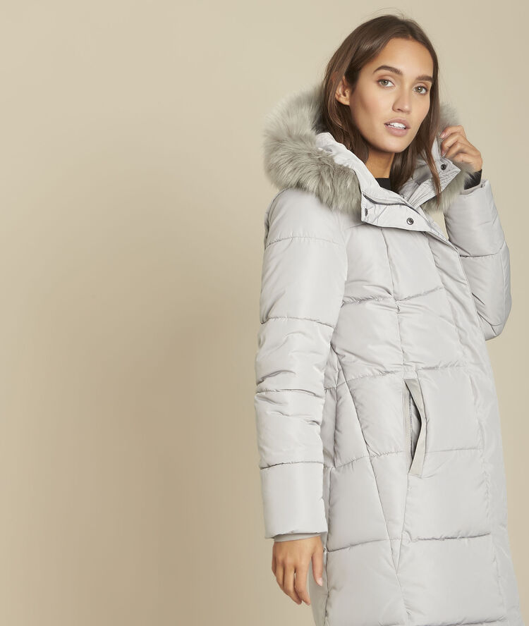 Grijs lang donsjack liliane chine moyen.