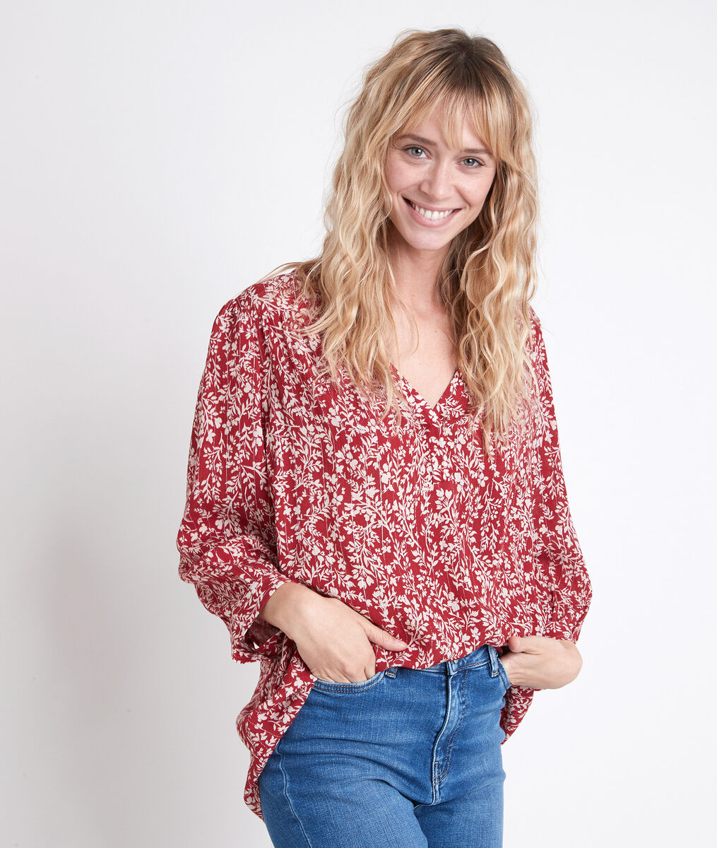 Rote Bluse Mit Blumenprint Elsa Damen Maison 123