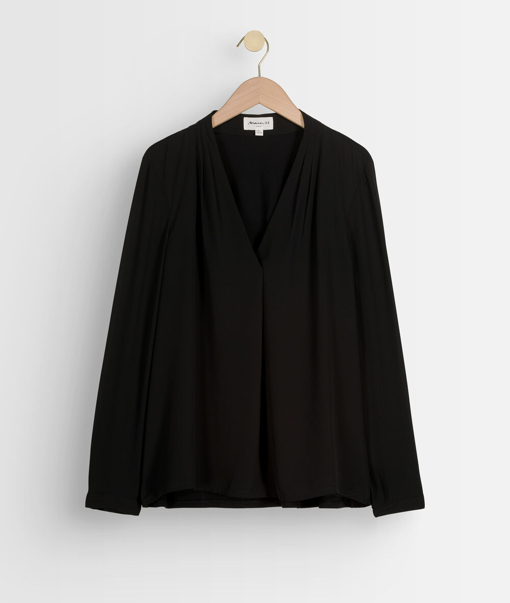 Blouse bimatière noire davina noir.