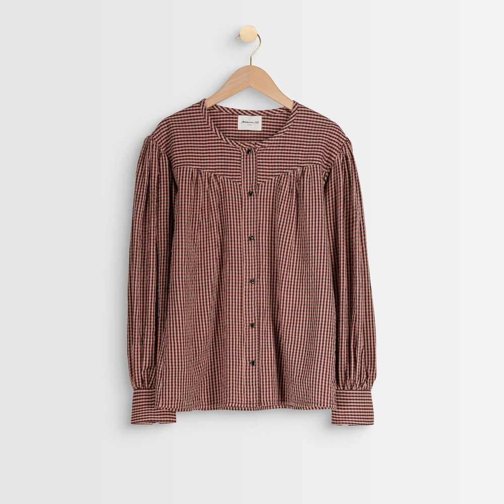 Blouse à carreaux trudy poudre.