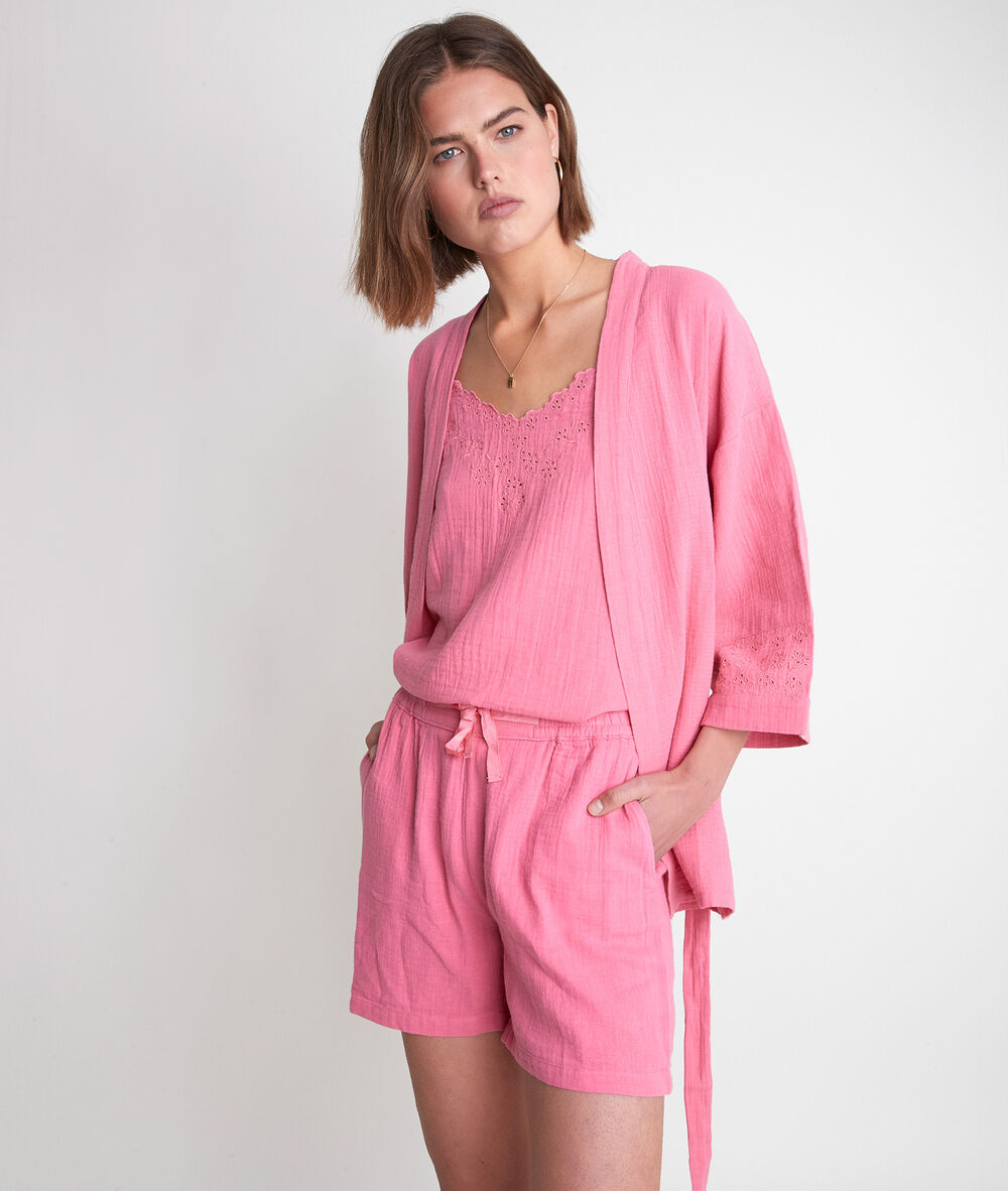 Kimono en coton fraise tibo fraise.