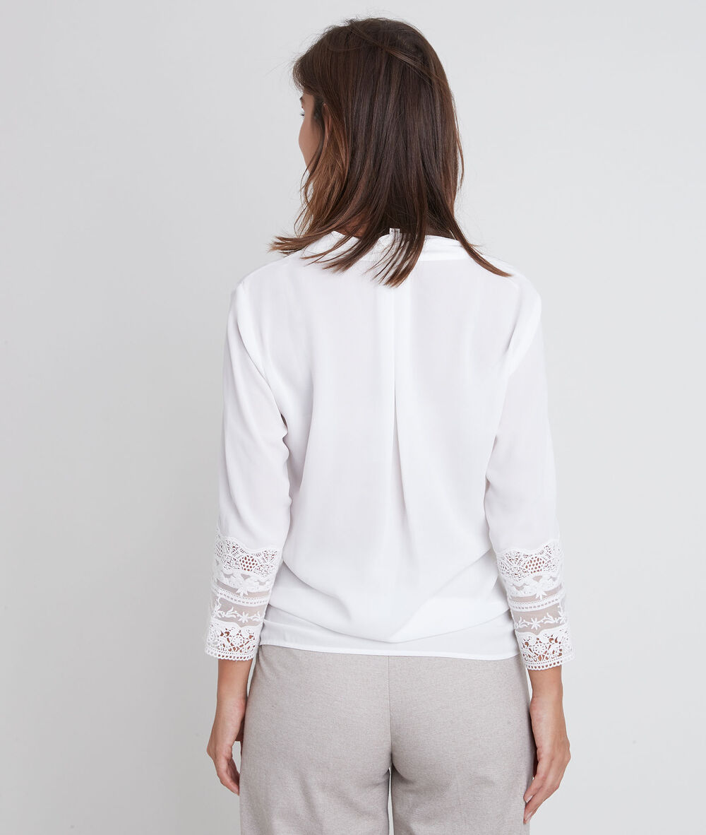 Blouse en polyester recyclé écrue janis ecru.