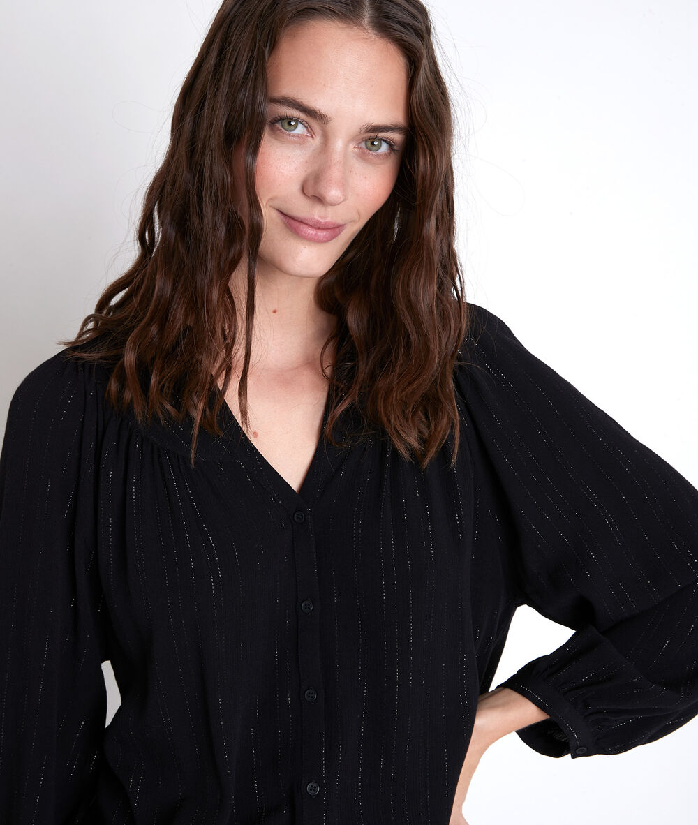 Blouse noire en lurex timeo noir.