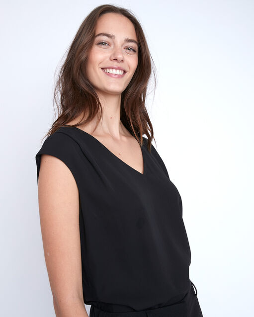 Schwarze bluse v-ausschnitt neptune schwarz.