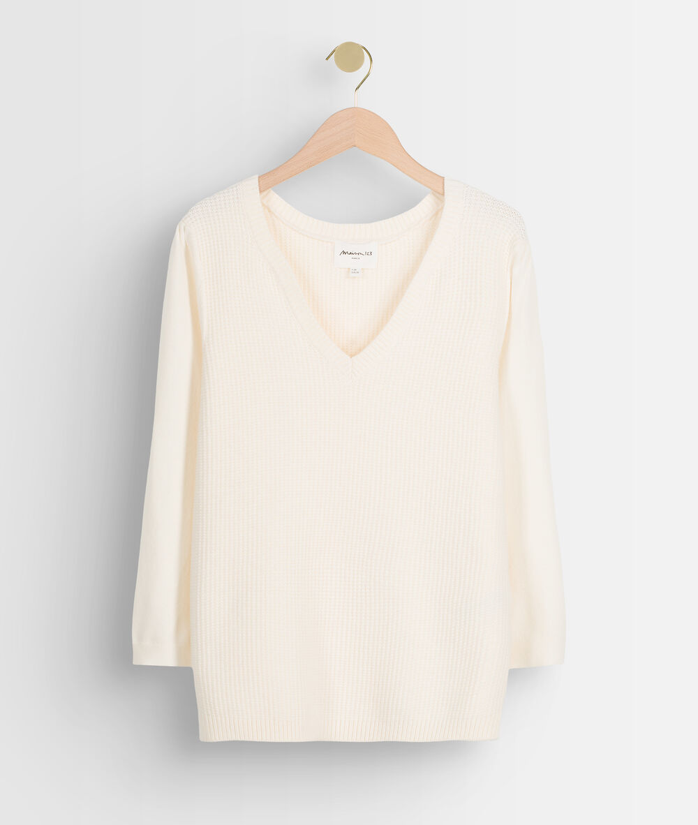 Pull en double maille écru théa ecru.