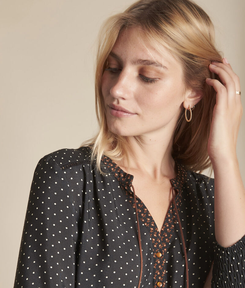 Robe longue imprimé cachemire illiade noir.