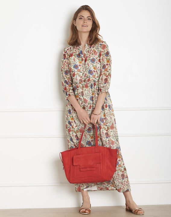 Robe écrue imprimé fleuri Libra | 1-2-3 Robe écrue imprimé fleuri Libra PhotoZ | 1-2-3