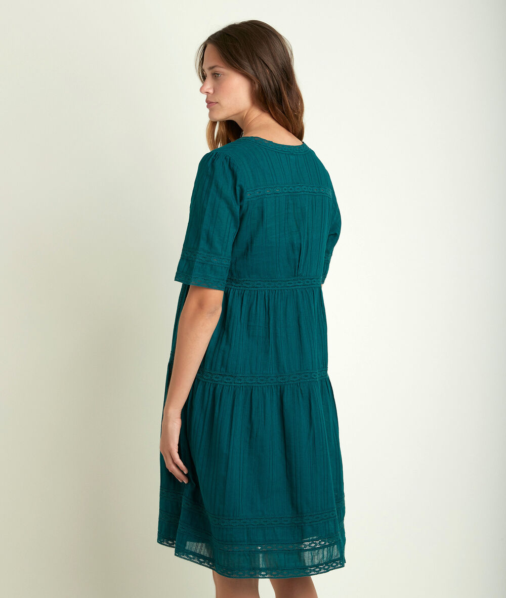 Groene jurk met kant corelia cypres.