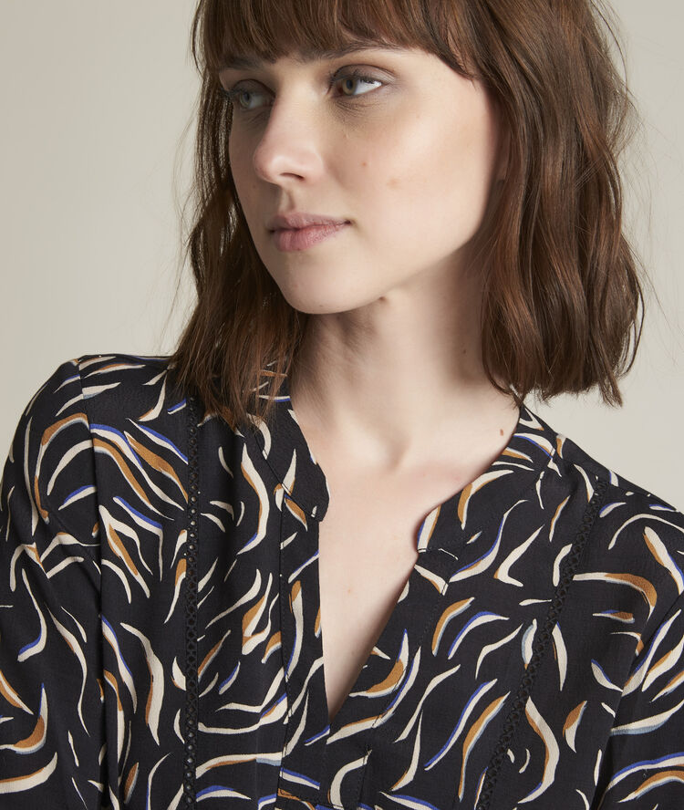 Blouse imprimée martine marine.