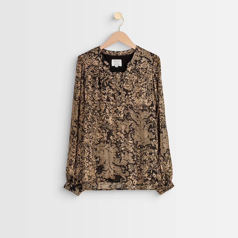 Blouse imprimée dorée elsa noir.