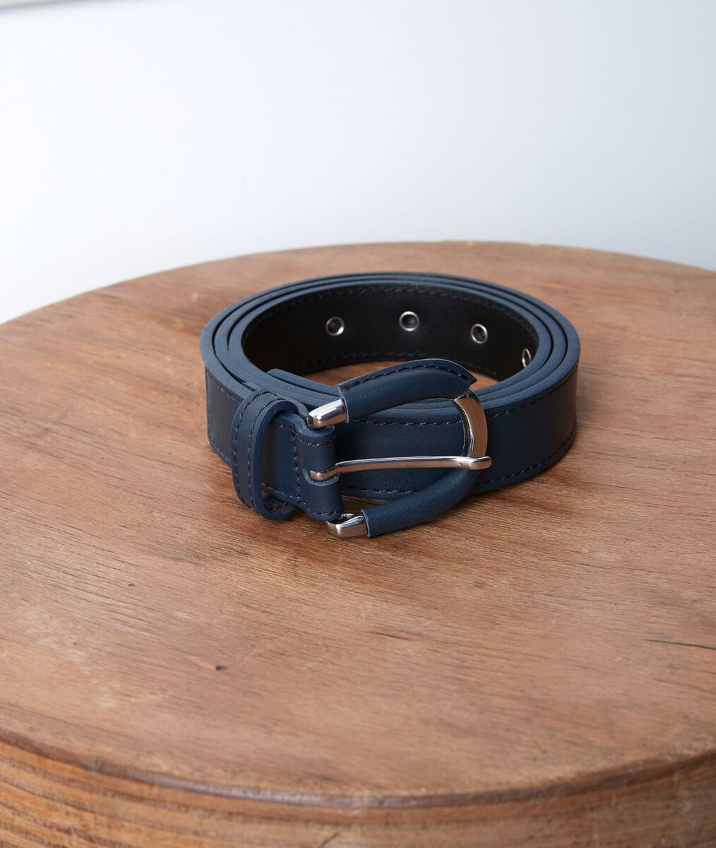 Marineblauwe lederen riem Eleonore | 1-2-3 Marineblauwe lederen riem Eleonore PhotoZ | 1-2-3