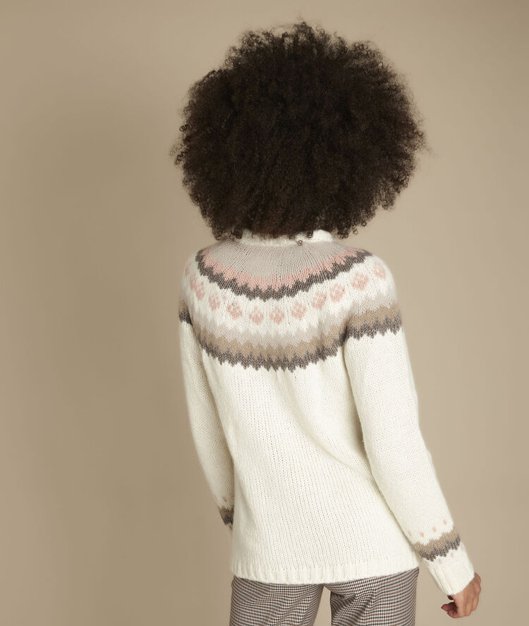 Pull écru jacquard foussia écru.
