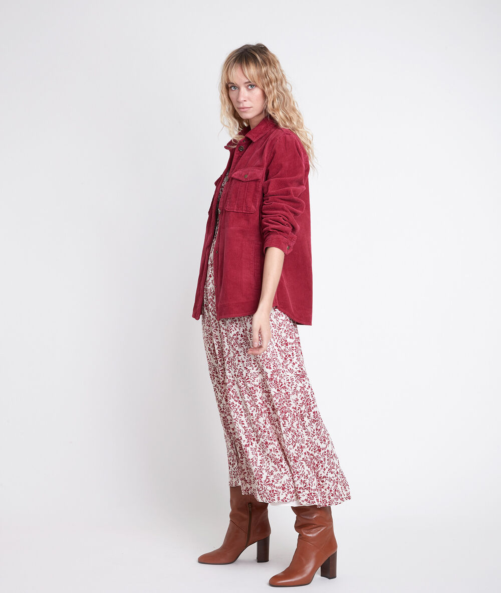 Robe longue &eacute;crue  imprim&eacute;e carola ecru.