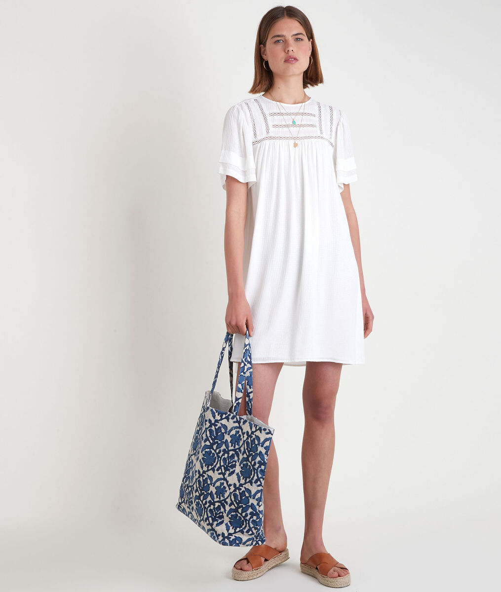 Robe ample avec dentelle blanche Sarah | 1-2-3 Robe ample avec dentelle blanche Sarah PhotoZ | 1-2-3