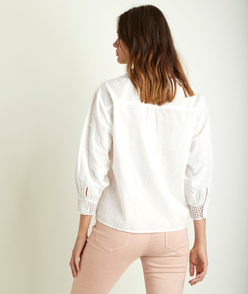 Blouse brodée jikoro ecru.