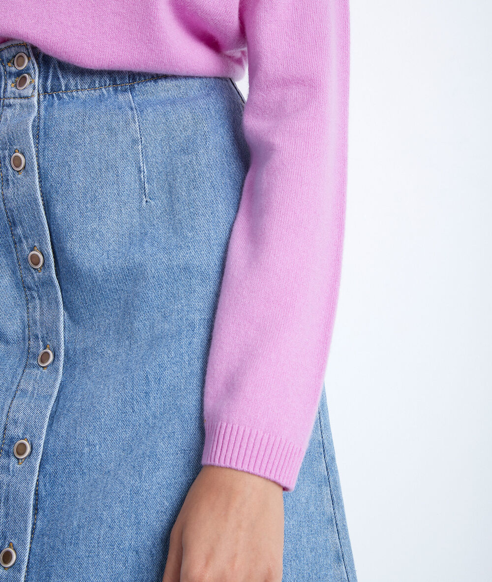 Pull en cachemire fuschia timeo fuchsia.