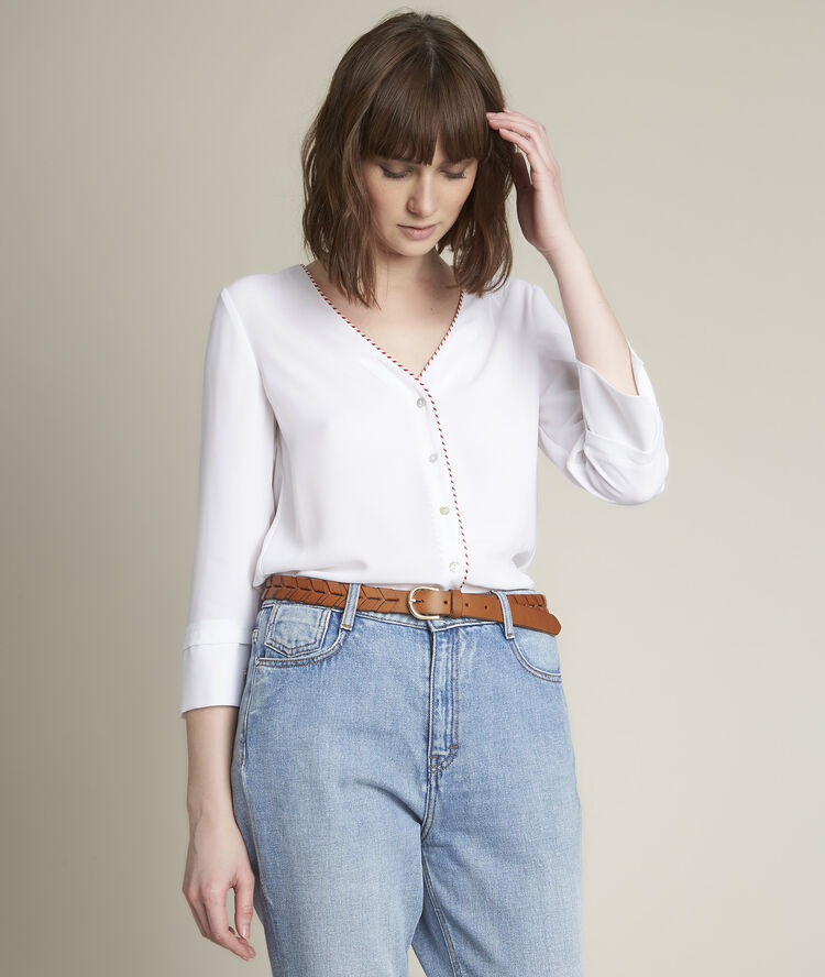 Blouse en polyester recyclé estrella blanc.