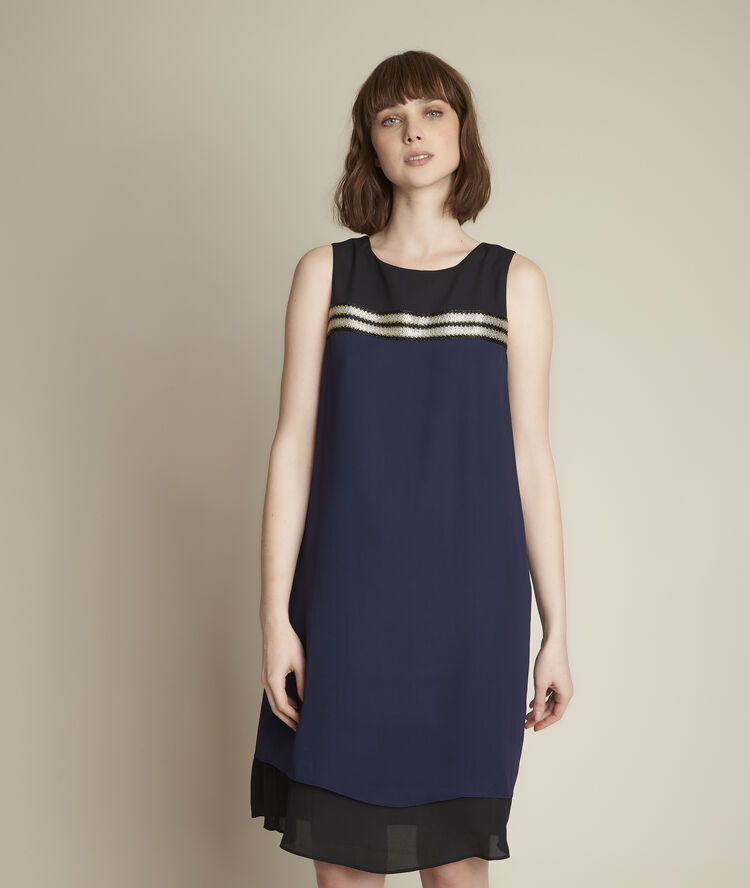 Robe colorblock droite isola encre.