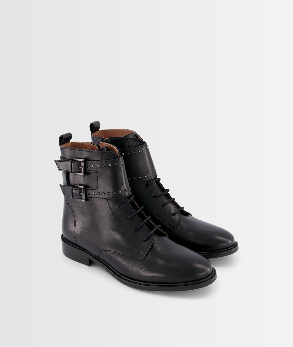 Boots rangers en cuir clouté noir holy noir.