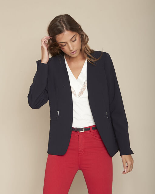 Tee-shirt écru encolure dentelle Clélia (2) - Maison 123