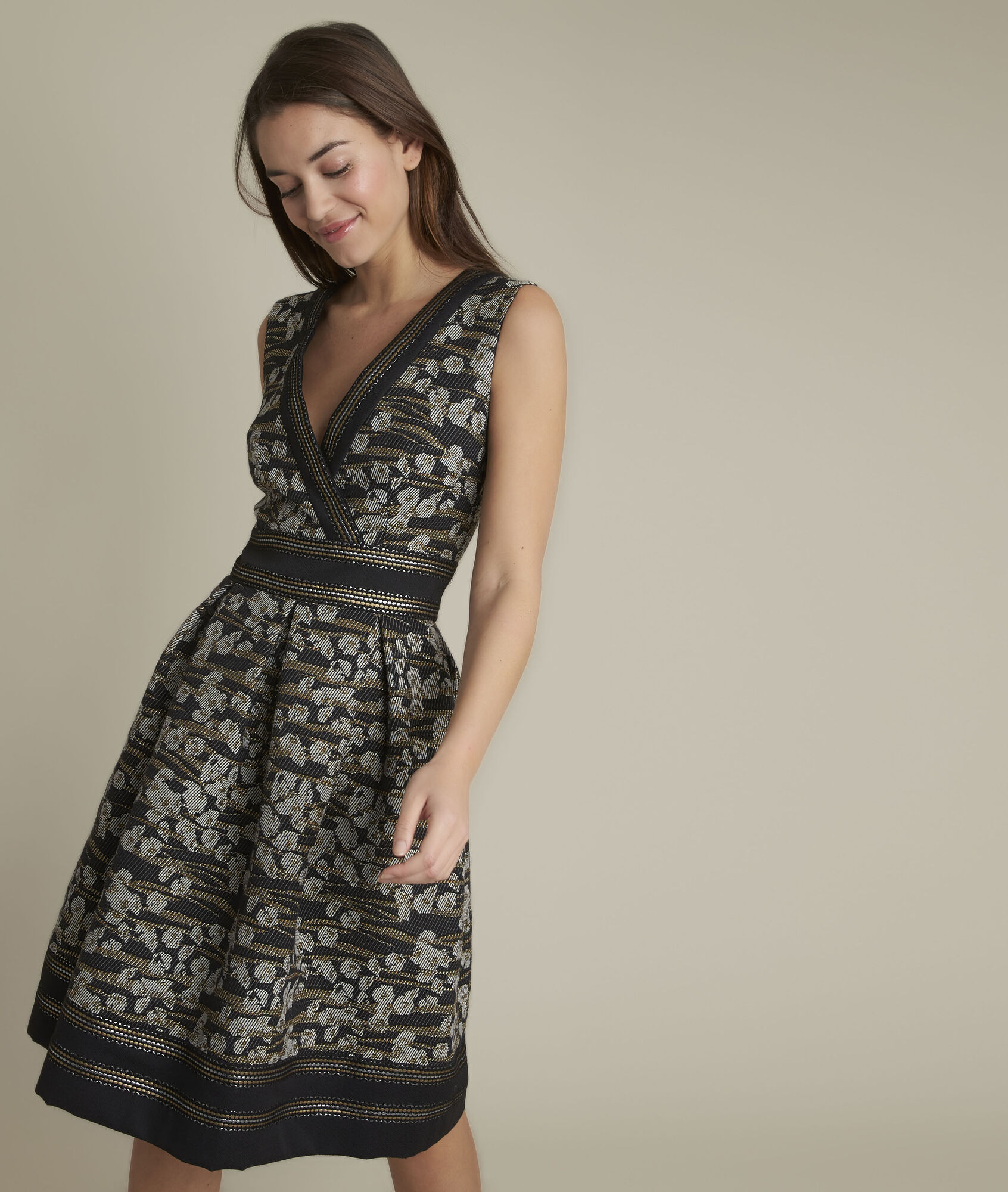 Robe corolle en jacquard Orange Femme Maison 123