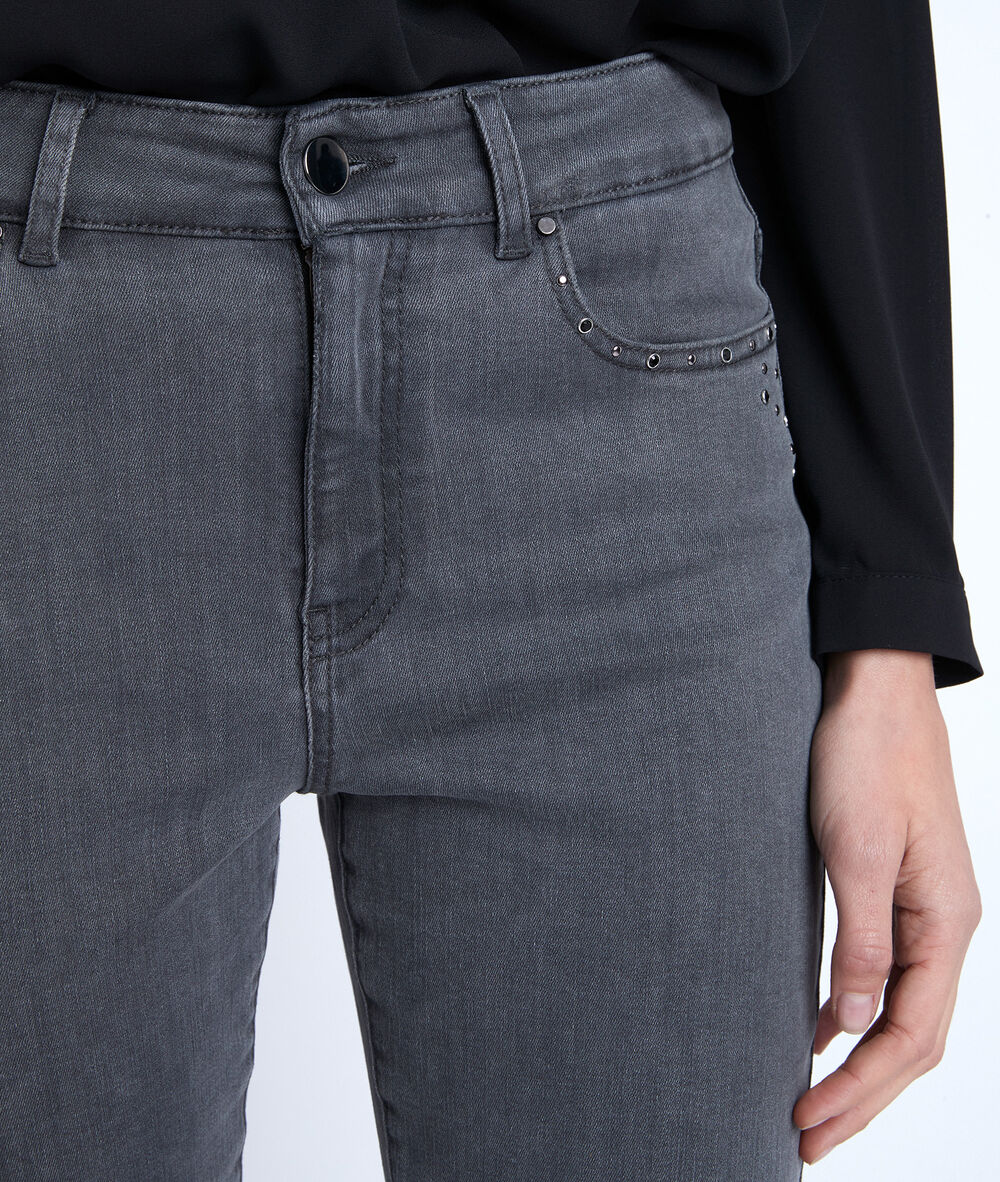 L'iconique slim jean à mini clous cosmo chine fonce.