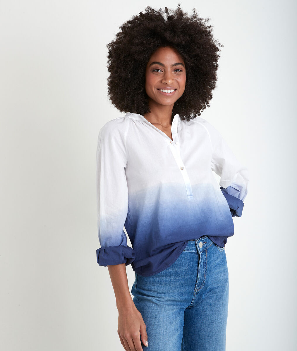 Blouse bleue tie and dye Terry | 1-2-3 Blouse bleue tie and dye Terry PhotoZ | 1-2-3