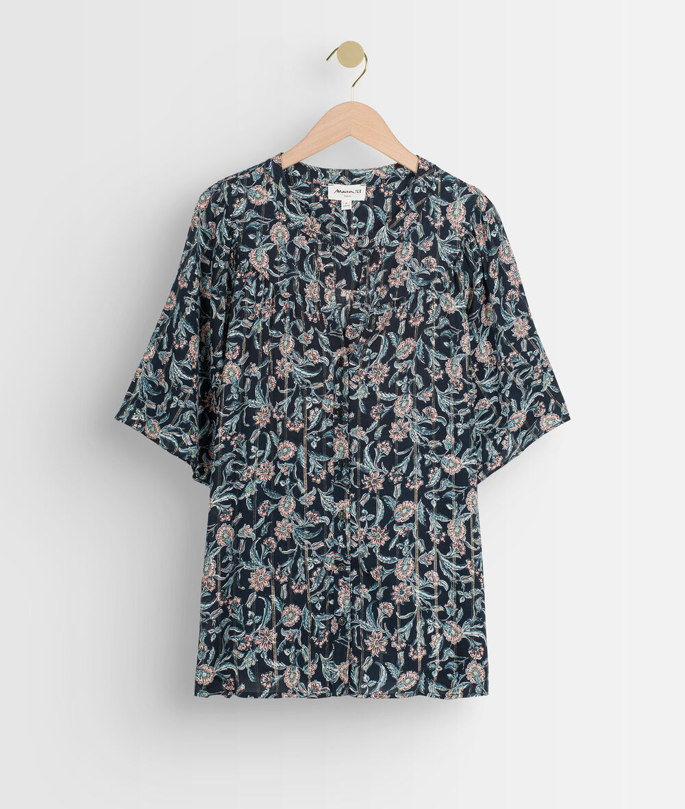 Blouse imprimé fleuri telia encre.