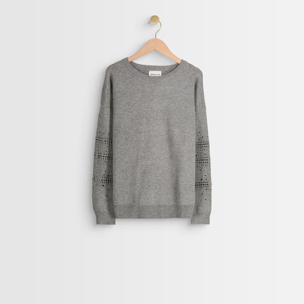Grauer Pullover Mit Nagel Details Rysis Damen Maison 123