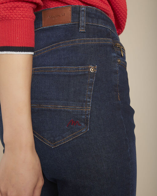 L'iconique slim jean brut sultan indigo fonce.