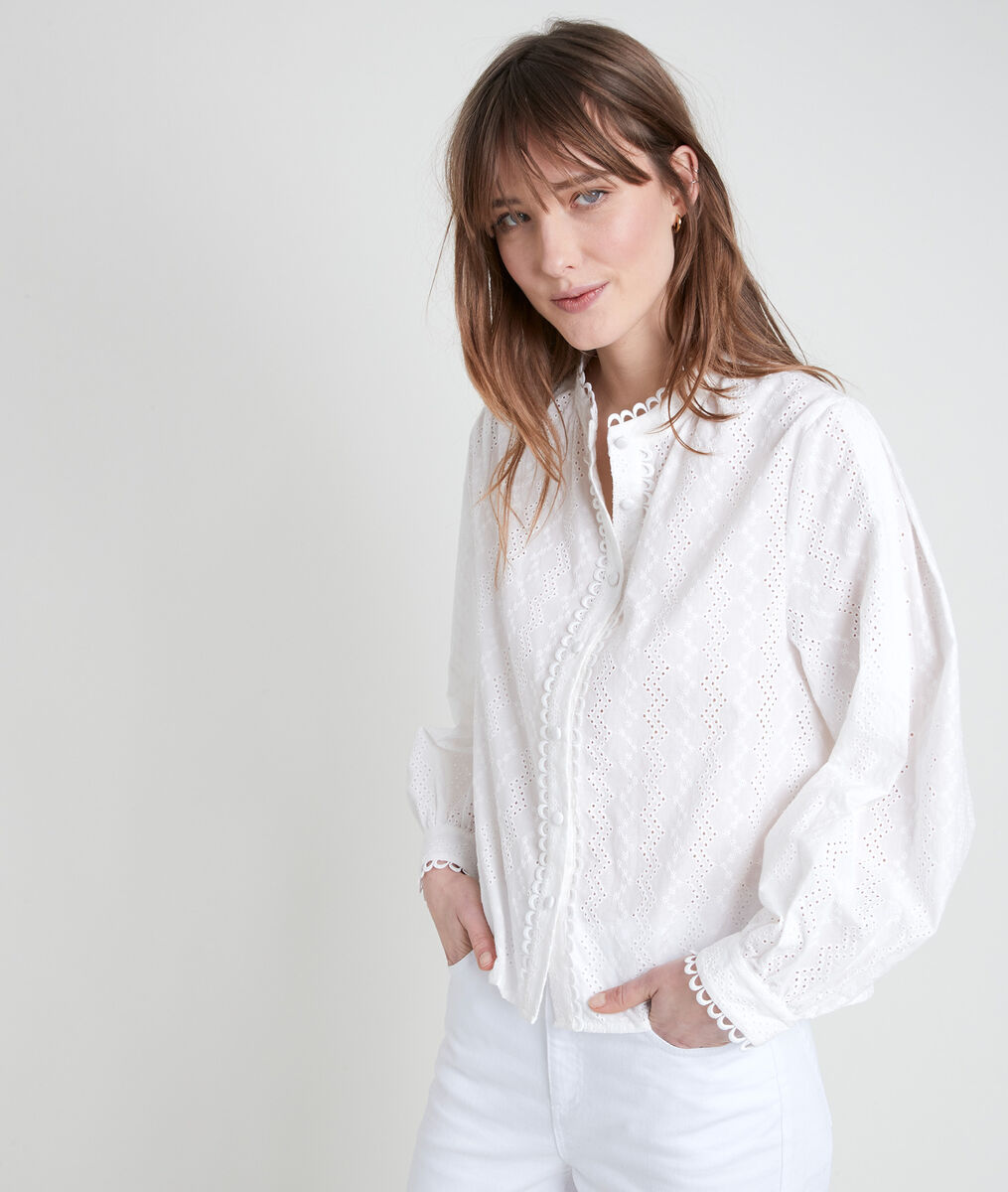 Blouse écrue brodée Tiffany | 1-2-3 Blouse écrue brodée Tiffany PhotoZ | 1-2-3