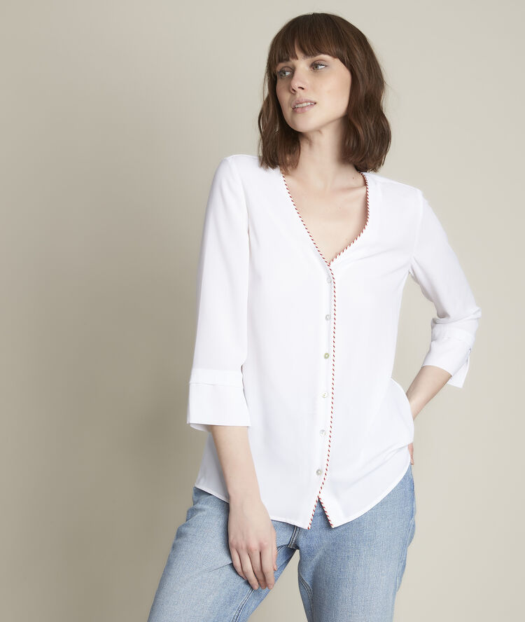 Bluse aus recyceltem polyester estrella weiss.